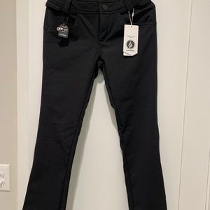 VOLCOM WOMENS BATTLE STRETCH PANTS - BLACK